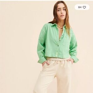 We The Free Textured Green Shirt